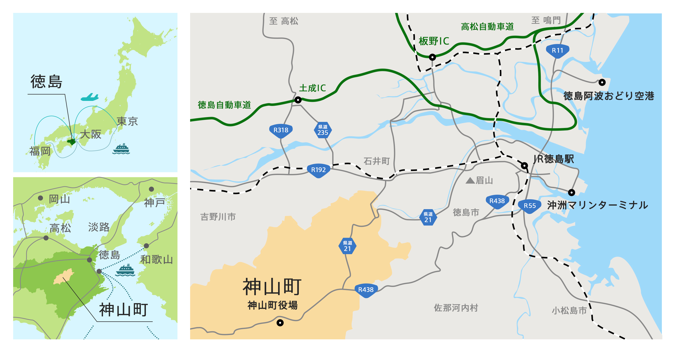 神山町の場所 神山町の場所