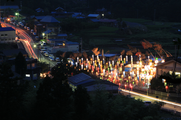 下分七夕飾り 山からの眺め 7月